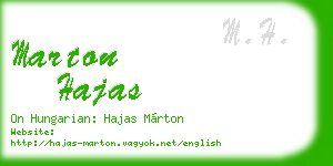 marton hajas business card